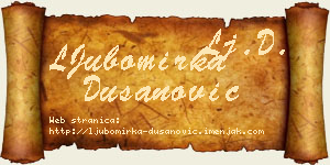 LJubomirka Dušanović vizit kartica